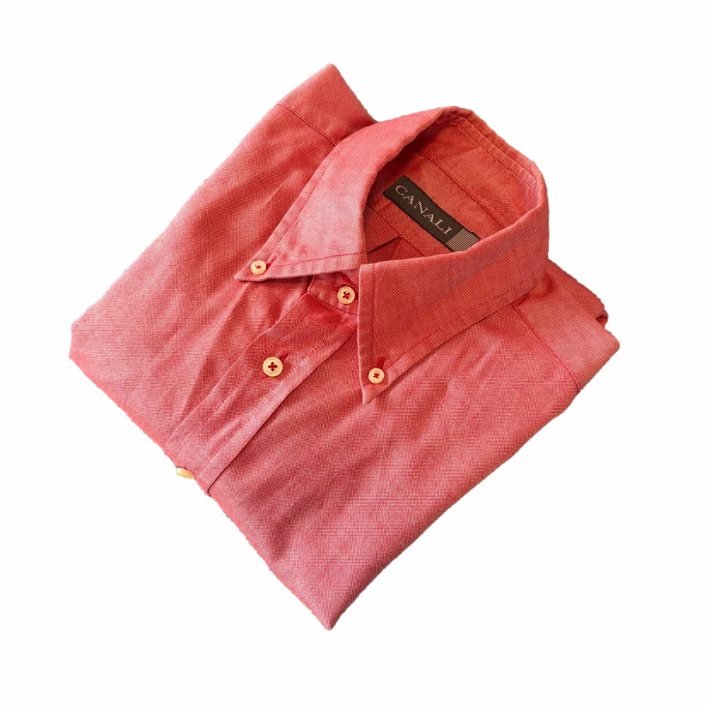 Canali Men's Pink Shirt Size Medium